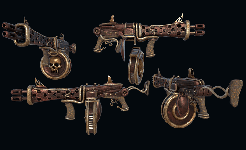 Steampunk Weapon Pack 3D