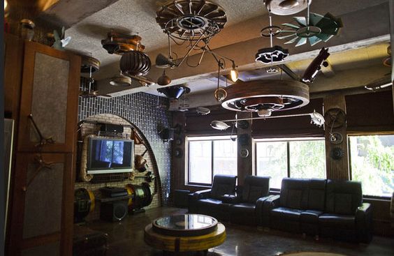 Steampunk apartment living room