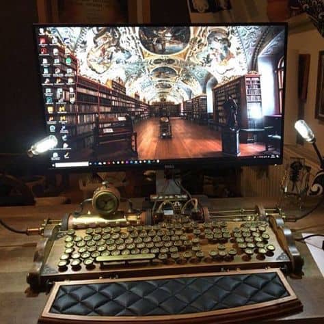 Steampunk home computer setup