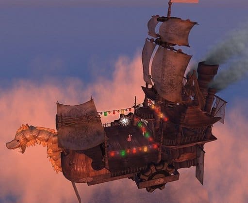 Steampunk Dragon-Headed Airship